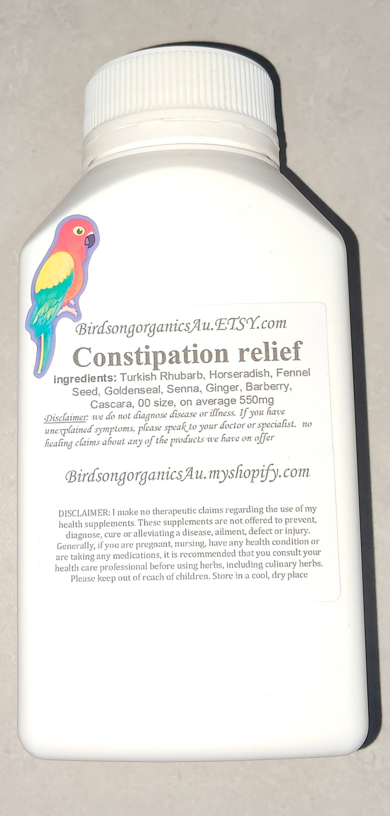 Constipation Relief Capsules | Herbal Blend | Made to Order